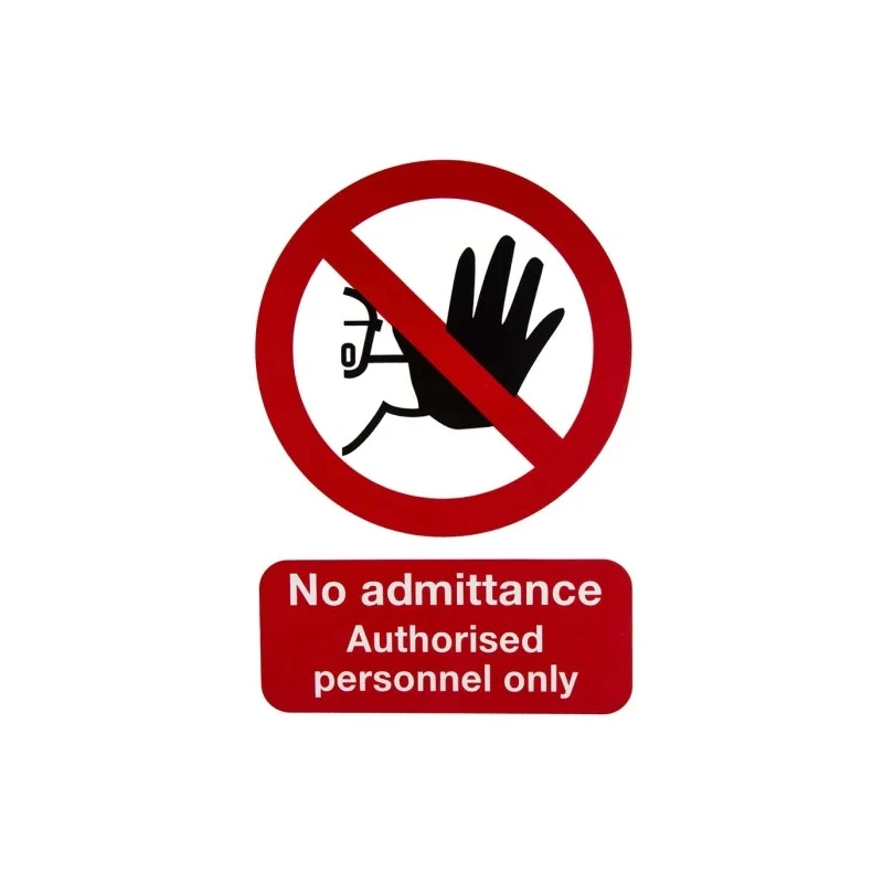 RS PRO Polypropylene Rigid Plastic No Admittance Authorised Personnel Only Prohibition Sign 763-1866