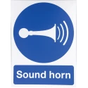 RS PRO Polypropylene Rigid Plastic Mandatory Sound Horn Sign 400mm x 300mm 763-1869