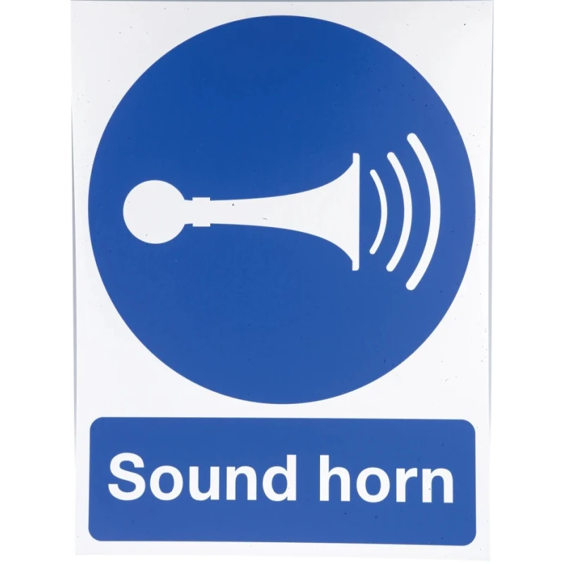 RS PRO Polypropylene Rigid Plastic Mandatory Sound Horn Sign 400mm x 300mm 763-1869