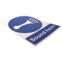 RS PRO Polypropylene Rigid Plastic Mandatory Sound Horn Sign 400mm x 300mm 763-1869