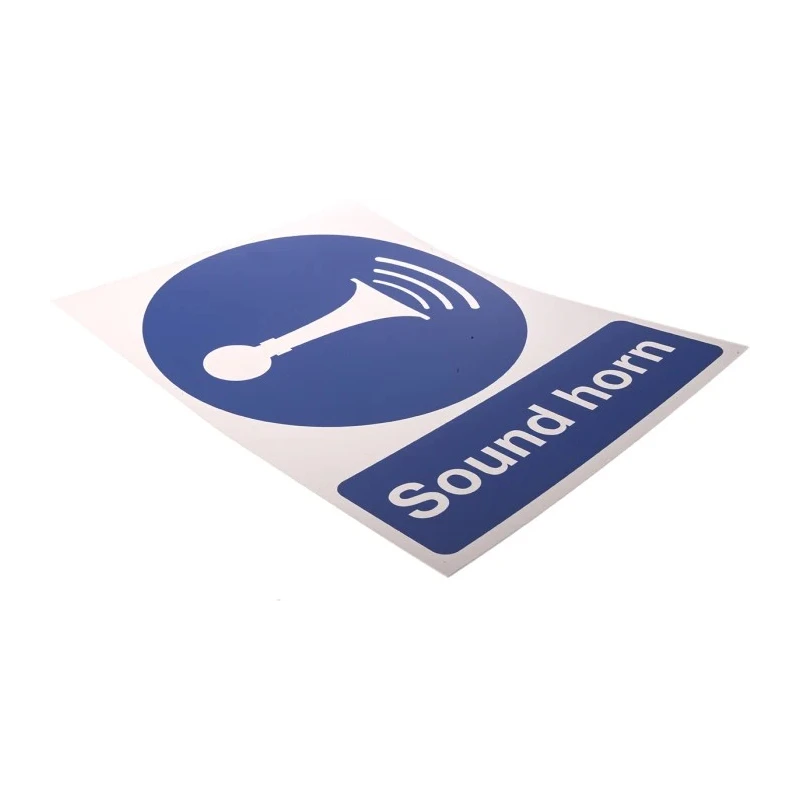 RS PRO Polypropylene Rigid Plastic Mandatory Sound Horn Sign 400mm x 300mm 763-1869