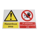 RS PRO Hazard Warning Sign 500mm x 300mm Polypropylene, Black Text and Symbol, English 763-1872