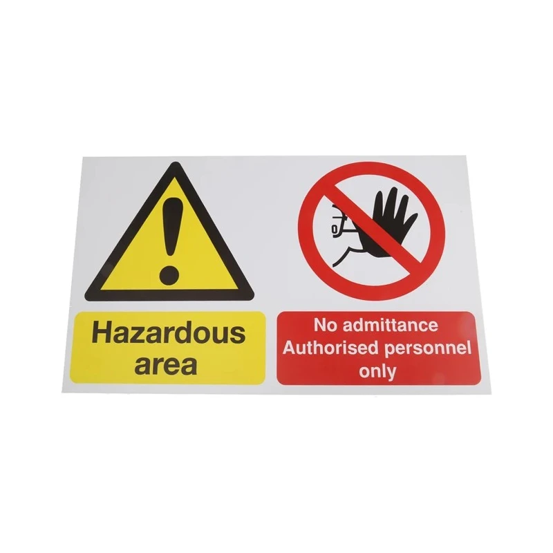 RS PRO Hazard Warning Sign 500mm x 300mm Polypropylene, Black Text and Symbol, English 763-1872