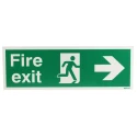 RS PRO Plastic Fire Exit English Exit Sign 450mm Width 150mm Height 763-1935