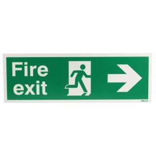 RS PRO Plastic Fire Exit English Exit Sign 450mm Width 150mm Height 763-1935