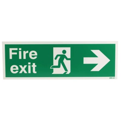 RS PRO Plastic Fire Exit English Exit Sign 450mm Width 150mm Height 763-1935