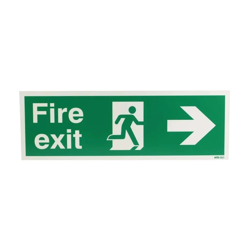 RS PRO Plastic Fire Exit English Exit Sign 450mm Width 150mm Height 763-1935