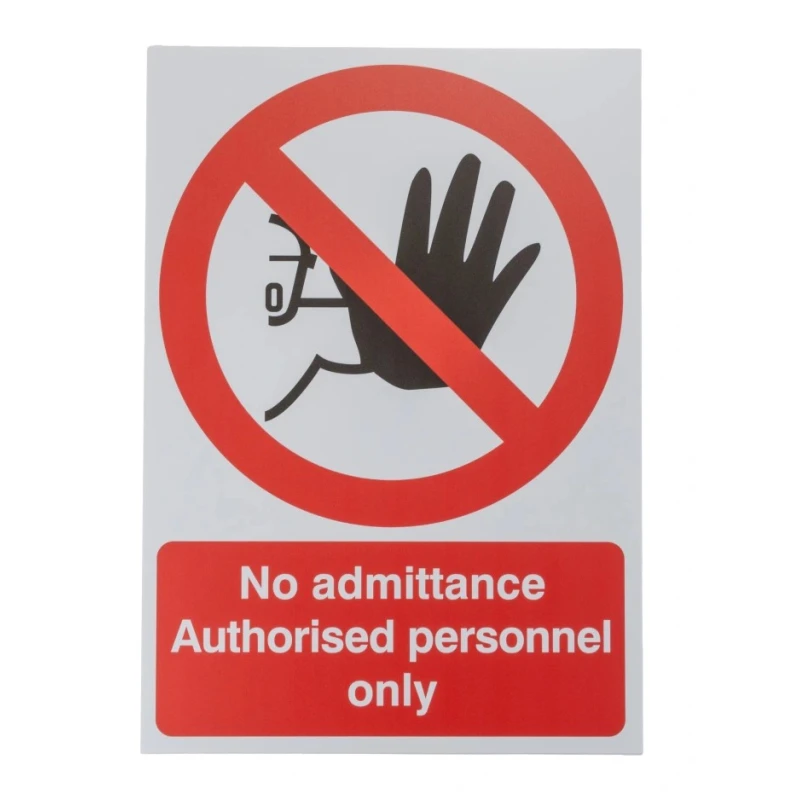 RS PRO Polypropylene Rigid Plastic No Admittance Authorised Personnel Only Prohibition Sign 420mm x 297mm 763-1862