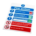 RS Pro Polypropylene Fire Safety Sign With English Text Fire Action Instructions 763-1888