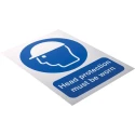 RS PRO Polypropylene Mandatory 'Head Protection Must Be Worn' Safety Sign 210mm x 148mm 763-2039