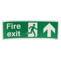 RS PRO Vinyl Fire Exit English Exit Sign 450mm x 150mm Self-Adhesive Vinyl Safety Sign 763-1939
