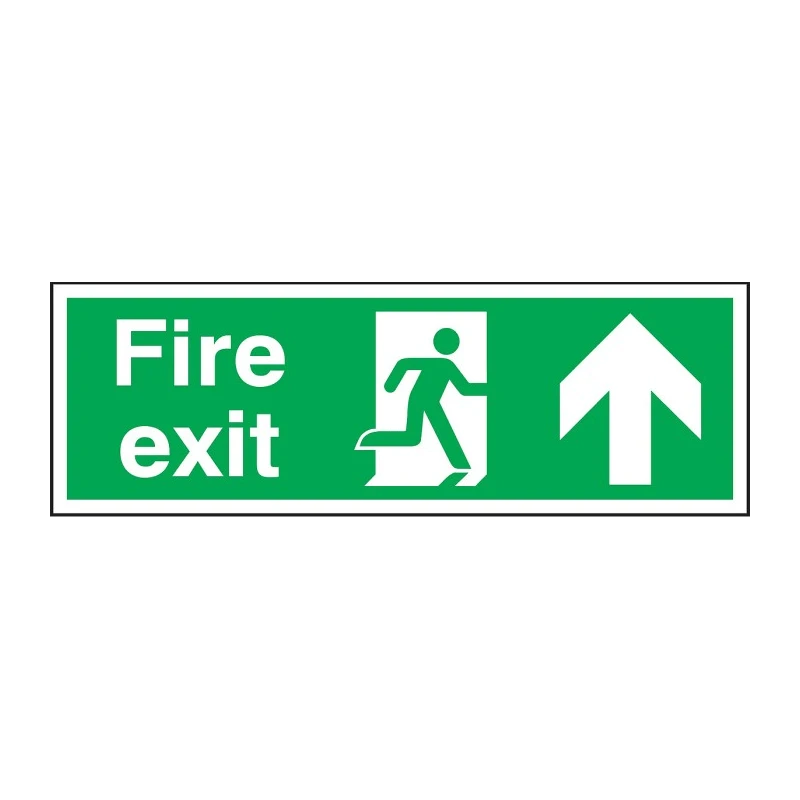 RS PRO Vinyl Fire Exit English Exit Sign 450mm x 150mm Self-Adhesive Vinyl Safety Sign 763-1939