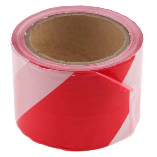 RS PRO Red White Polyethylene 100 m Barrier Tape 75 mm Width 763-2049