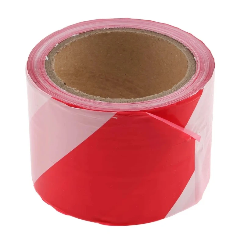 RS PRO Red White Polyethylene 100 m Barrier Tape 75 mm Width 763-2049