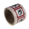 RS PRO Vinyl Safety Label Black Red Flammable Symbol Self-Adhesive 50 mm x 50 mm 763-2156