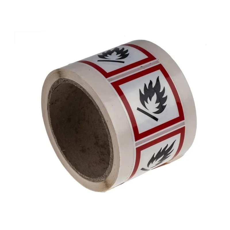 RS PRO Vinyl Safety Label Black Red Flammable Symbol Self-Adhesive 50 mm x 50 mm 763-2156