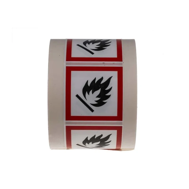RS PRO Vinyl Safety Label Black Red Flammable Symbol Self-Adhesive 50 mm x 50 mm 763-2156