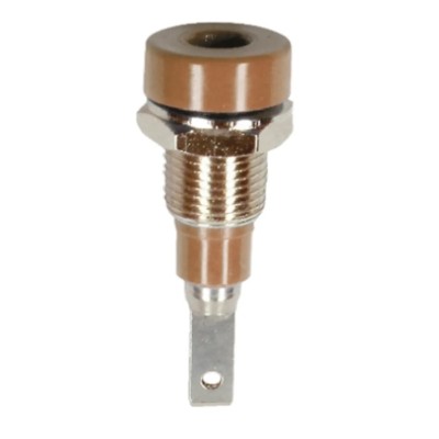 Staubli Brown Female 2 mm Banana Socket Connector, Tab Termination, 30 V AC, 60 V DC, 10 A, Silver Plated 23.0060-27