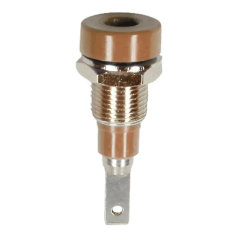 Staubli Brown Female 2 mm Banana Socket Connector, Tab Termination, 30 V AC, 60 V DC, 10 A, Silver Plated 23.0060-27