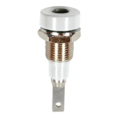Staubli White Female Banana Socket 2 mm Connector Tab Termination 30V, 60V DC 10A Silver Plating 23.0060-29