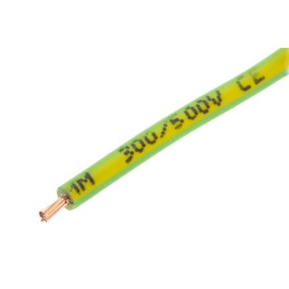 RS PRO Yellow, Green 1 mm² Hook Up Wire, 17 AWG, 32x0.2 mm Core Strands, 100 m Length, Zero Halogen 763-7609