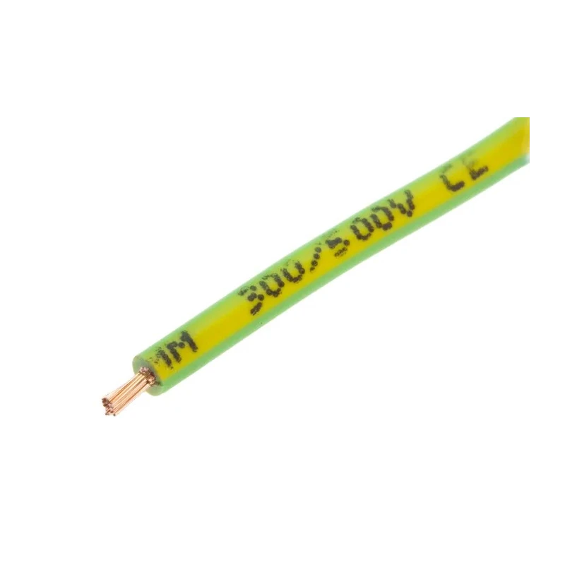 RS PRO Yellow, Green 1 mm² Hook Up Wire, 17 AWG, 32x0.2 mm Core Strands, 100 m Length, Zero Halogen 763-7609