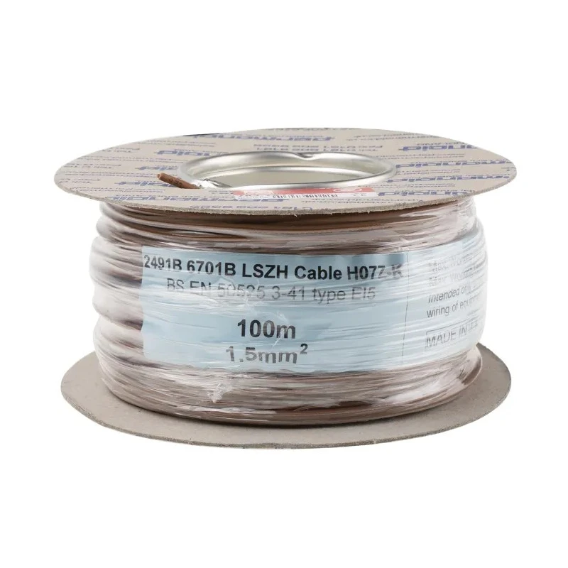 RS PRO Brown 1.5 mm² Hook Up Wire 15 AWG 30/0.25 mm Core Strands 100 m Cross-Linked Low Smoke 763-7612