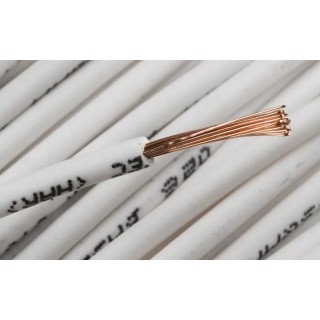 RS PRO White 1.5 mm² Hook Up Wire, 15 AWG, 30/0.25 mm Core Strands, 100 m Length, Cross-Linked Low Smoke Insulation 763-7628