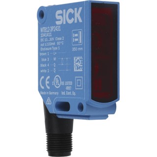 SICK Background Suppression Photoelectric Sensor Block Sensor 20 mm to 350 mm Detection Range Metal Housing PNP WTB12-3P2431