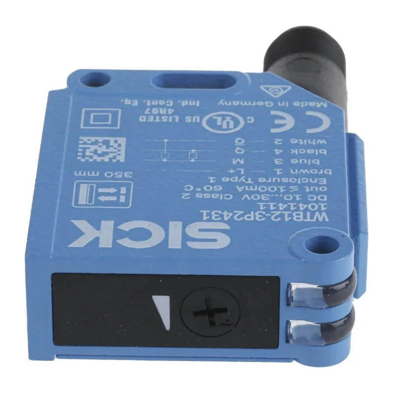 SICK Background Suppression Photoelectric Sensor Block Sensor 20 mm to 350 mm Detection Range Metal Housing PNP WTB12-3P2431