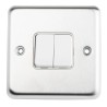 MK Electric White Flush Mount 2 Way 1 Pole Lockable Fire Alarm Isolator Light Switch, 10A, Stainless Steel K4672BSS