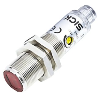 SICK Retroreflective Photoelectric Sensor Barrel 50 mm to 3.7 m Detection Range NPN Output IP67 VL18-3N3140