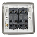 MK Electric White Flush Mount 2 Way 1 Pole Lockable Fire Alarm Isolator Light Switch, 10A, Stainless Steel K4672BSS