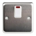 MK Electric 20A 6 Gang Switched Fused Spur Stainless Steel High Gloss White Thermoset Albany Plus K5233BSS