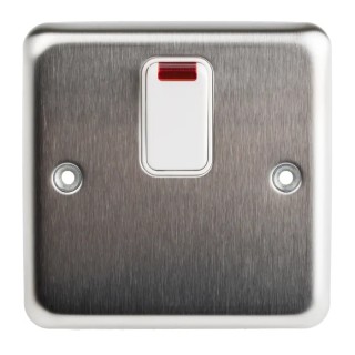 MK Electric 20A 6 Gang Switched Fused Spur Stainless Steel High Gloss White Thermoset Albany Plus K5233BSS