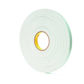 3M White Double Coated Polyurethane Foam Tape 19mm Width x 13.7m Length x 1.6mm Thickness, 34N/cm 3M 4016 19mm x 13,7m