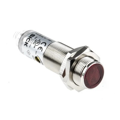 SICK Retroreflective Photoelectric Sensor, Barrel Style, Detection Range 50 mm to 7 m, PNP Output, IP67 VL180-2P42431