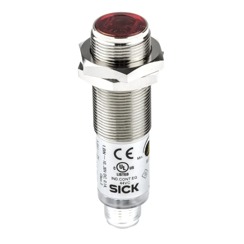SICK Retroreflective Photoelectric Sensor, Barrel Style, Detection Range 50 mm to 7 m, PNP Output, IP67 VL180-2P42431