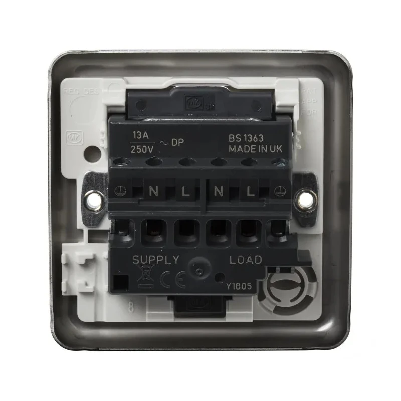 MK Electric 13A 6 Gang Switched Fused Spur Urea Moulded High Grade Thermoset Material K961BSS
