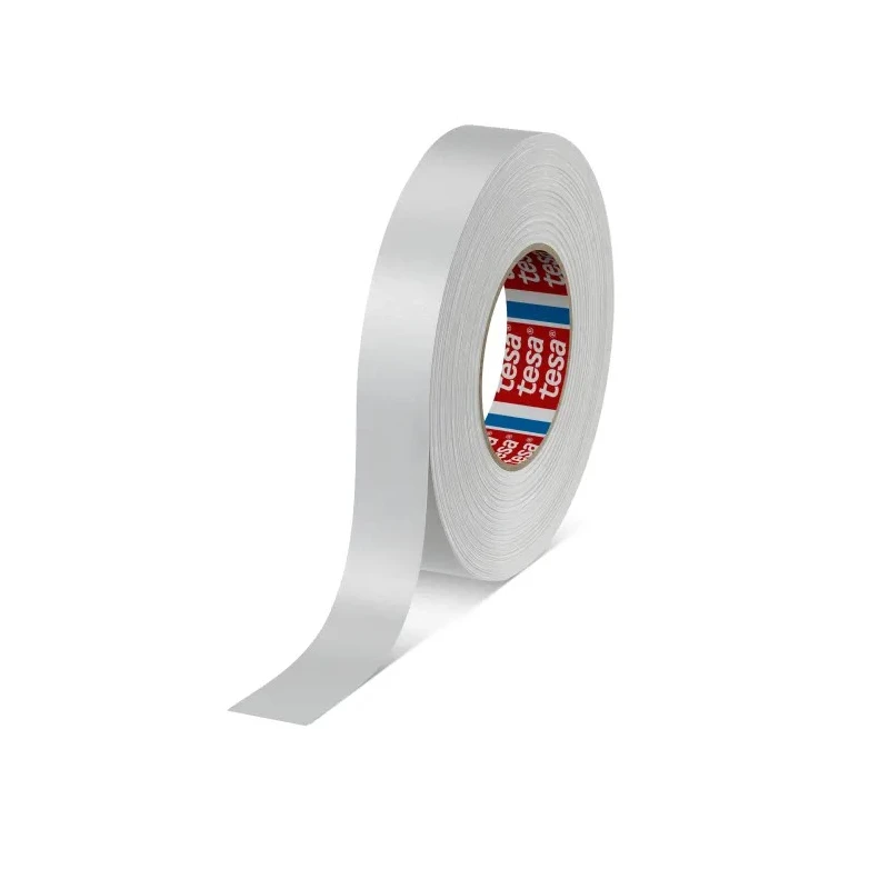 Tesa 4651 Acrylic Coated Cloth Duct Tape, 50 m Length x 25 mm Width, Natural Rubber Adhesive, White Finish 04651-00510-00