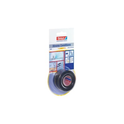 Tesa Black Self-Amalgamating Tape 25mm Width 3m Length 0.5mm Thickness Stretchable Specialty Backing 4600 04600-00001-01