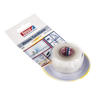 Tesa Transparent Self-Amalgamating Tape Silicone Rubber Backing 25mm x 3m 0.5mm Thickness 04600-00000-02