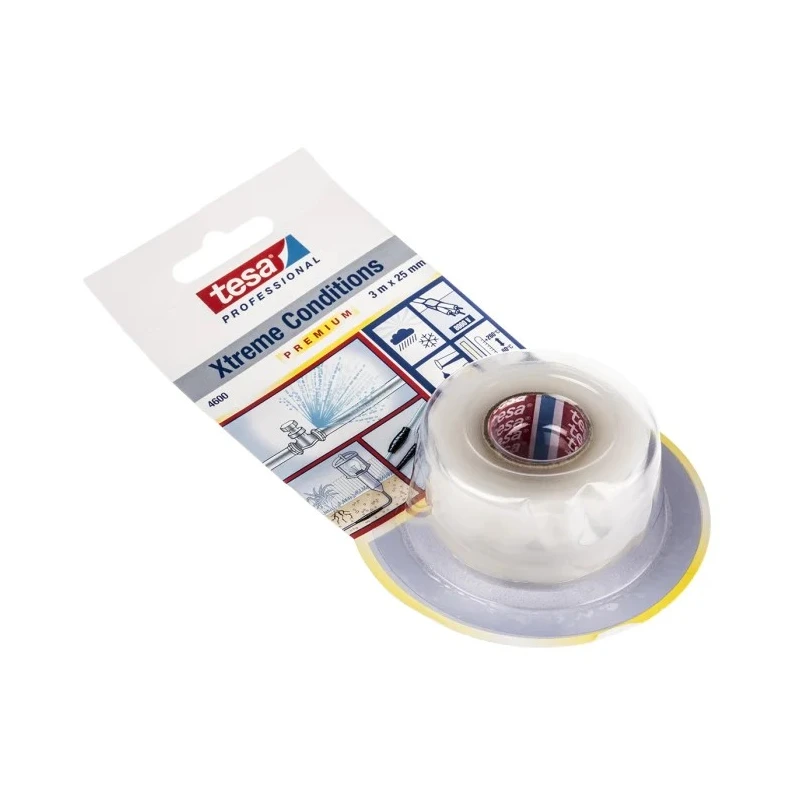 Tesa Transparent Self-Amalgamating Tape Silicone Rubber Backing 25mm x 3m 0.5mm Thickness 04600-00000-02