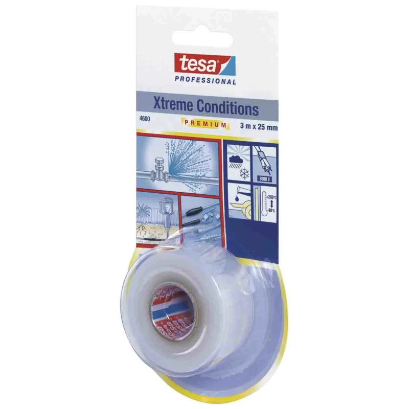 Tesa Transparent Self-Amalgamating Tape Silicone Rubber Backing 25mm x 3m 0.5mm Thickness 04600-00000-02
