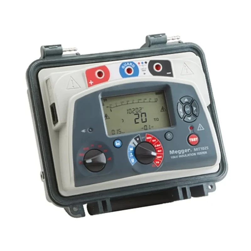 Megger Insulation Tester 500 V Min, 10 kV Max, 25 TΩ, Lithium-ion Battery, CAT IV MIT1025