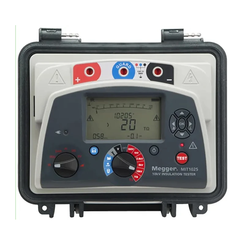 Megger Insulation Tester 500 V Min, 10 kV Max, 25 TΩ, Lithium-ion Battery, CAT IV MIT1025