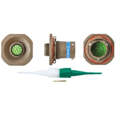 Souriau Sunbank by Eaton 13 Way Copper Alloy Straight Panel Mount MIL Spec Circular Connector 8LT711B35PN