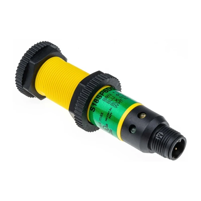 Banner Diffuse Photoelectric Sensor Barrel Sensor 0 to 100 mm Detection Range PNP Output IP69K S18SP6DQ