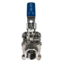 RS PRO Stainless Steel Threaded 2-Way Ball Valve BSPP 1 in, 69 bar Operating Pressure, ASTM A351-CF8M Body Material A351-CF8M