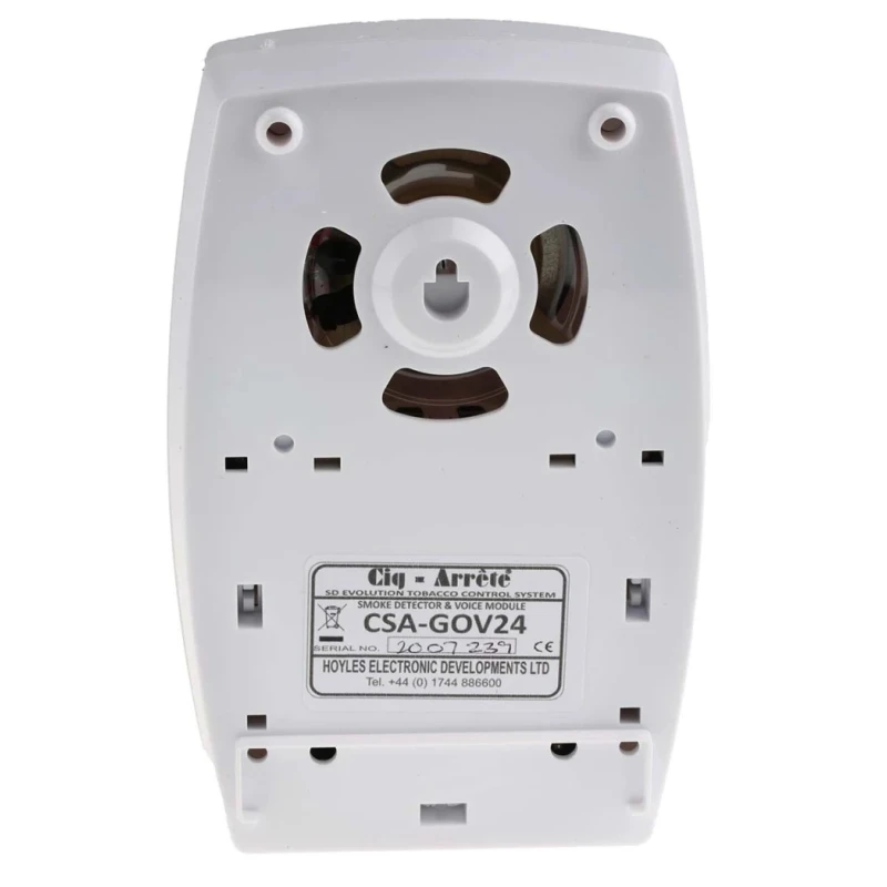 Hoyles Cigarette Smoke Detector Battery and 8-28Vdc Powered with Pre-Programmed Voice Playback CSA-GOV24